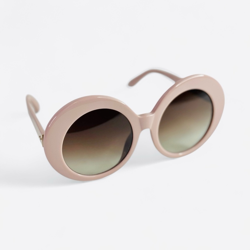 Linda Farrow LFL468C16 Cameo Pink Round Sunglasses
